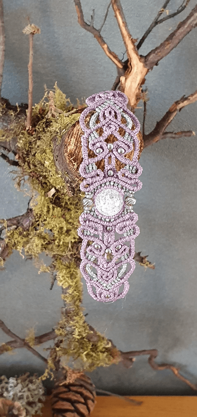 Bracelet micro macramé lilas 