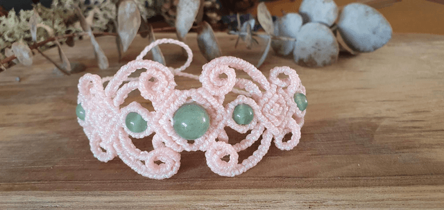 Bracelet aventurine rose iridescent