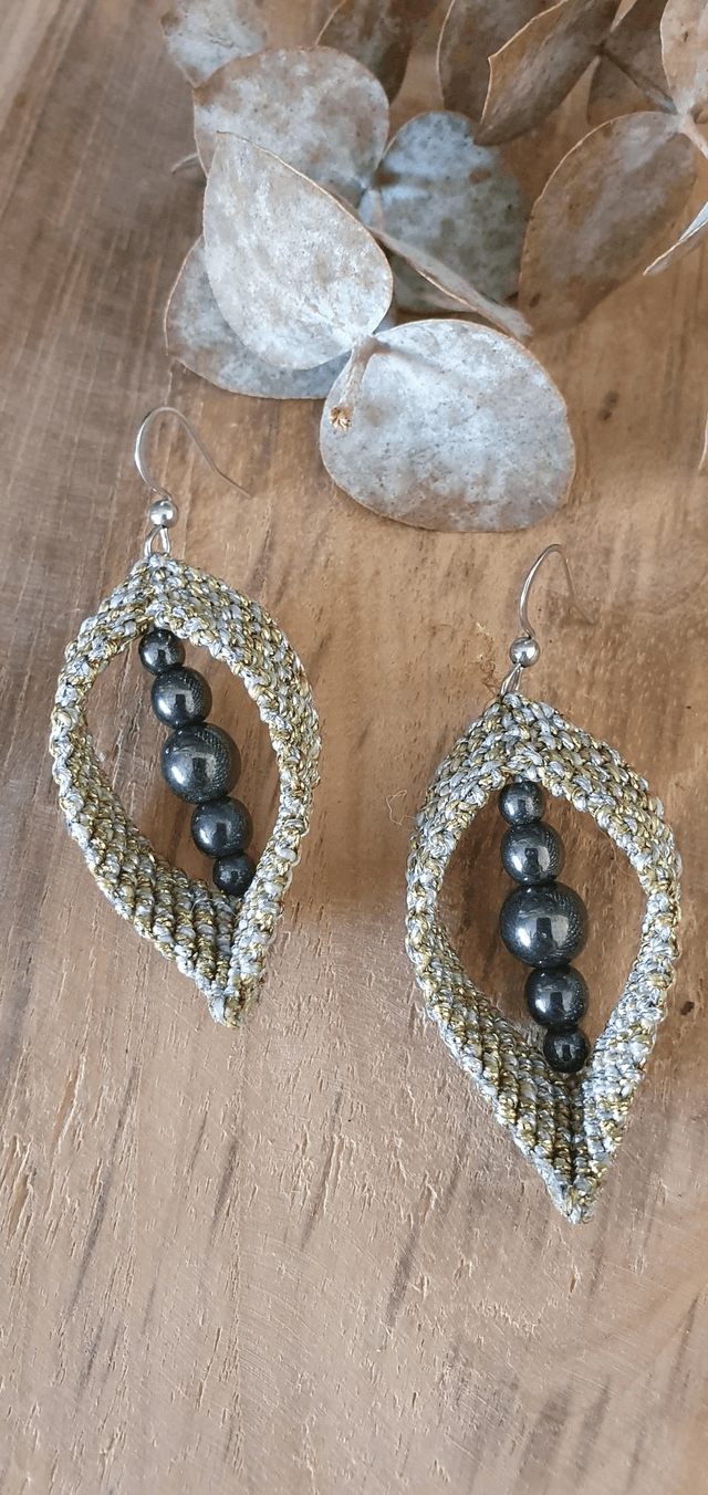 Boucles d'oreilles dorée argenté 