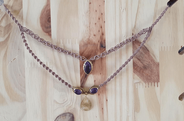 Joli collier double en amethyste 