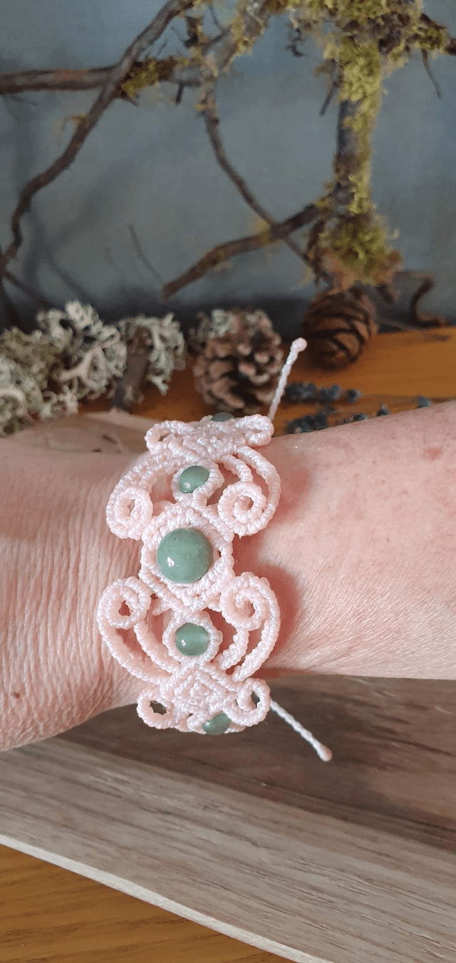 Bracelet aventurine rose iridescent